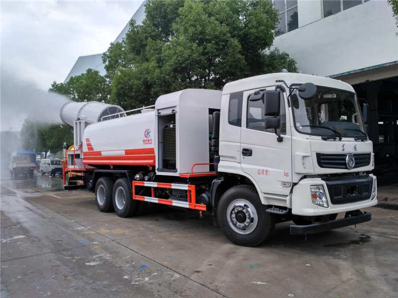 16噸圓罐東風(fēng)隨專多功能抑塵車，60-120米霧炮車