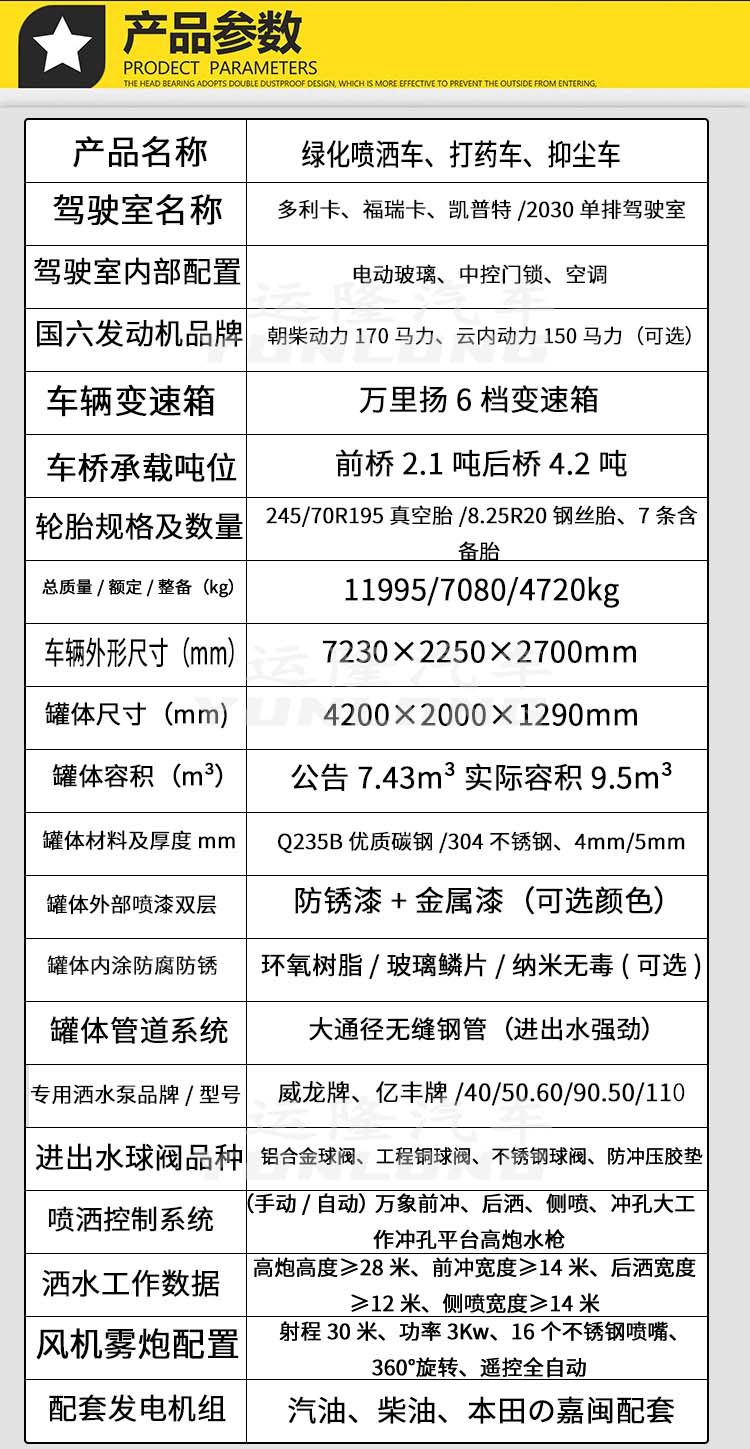 藍(lán)牌5方圓罐30米霧炮車，東風(fēng)小多利卡抑塵車(圖3)